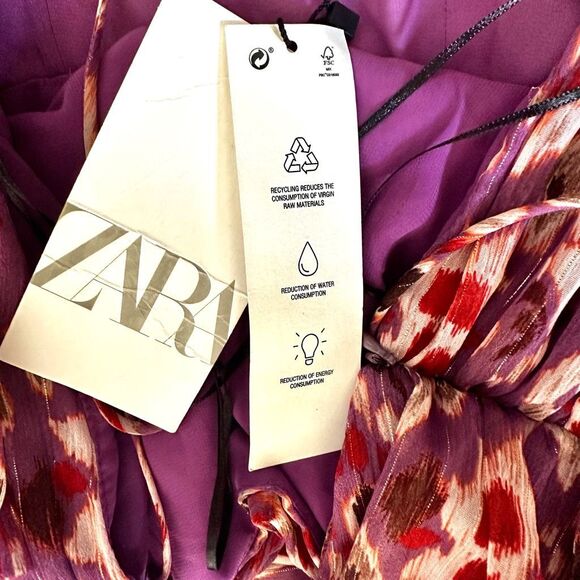 Zara spaghetti strap front knot ruched mini dress - Picture 9 of 15